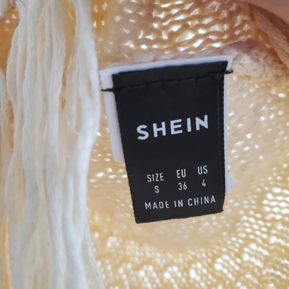 SHEIN Cream Crochet Knit Fringe Boho Tank Top - Picture 3 of 10